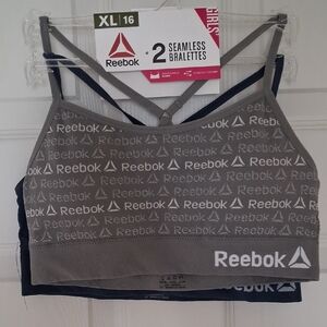 Reebok Gray and Black Seamless Bralette Duo XL